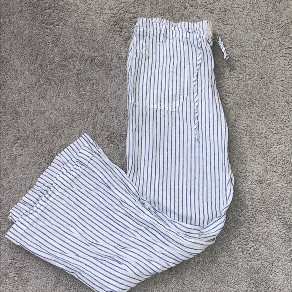 Lightweight Blue and White Striped Pants